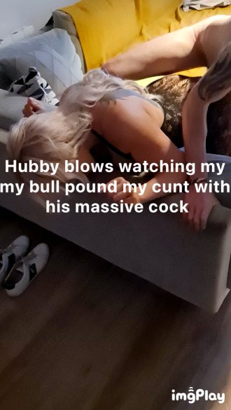 Hubby Cums On The Floor As His Friend Pounds Me With His Fat Cock